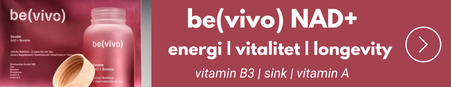 bevivo elevate NAD+ vitamin B3, niacin, sink, selen, vitamin A - for energi, vitalitet og longevity